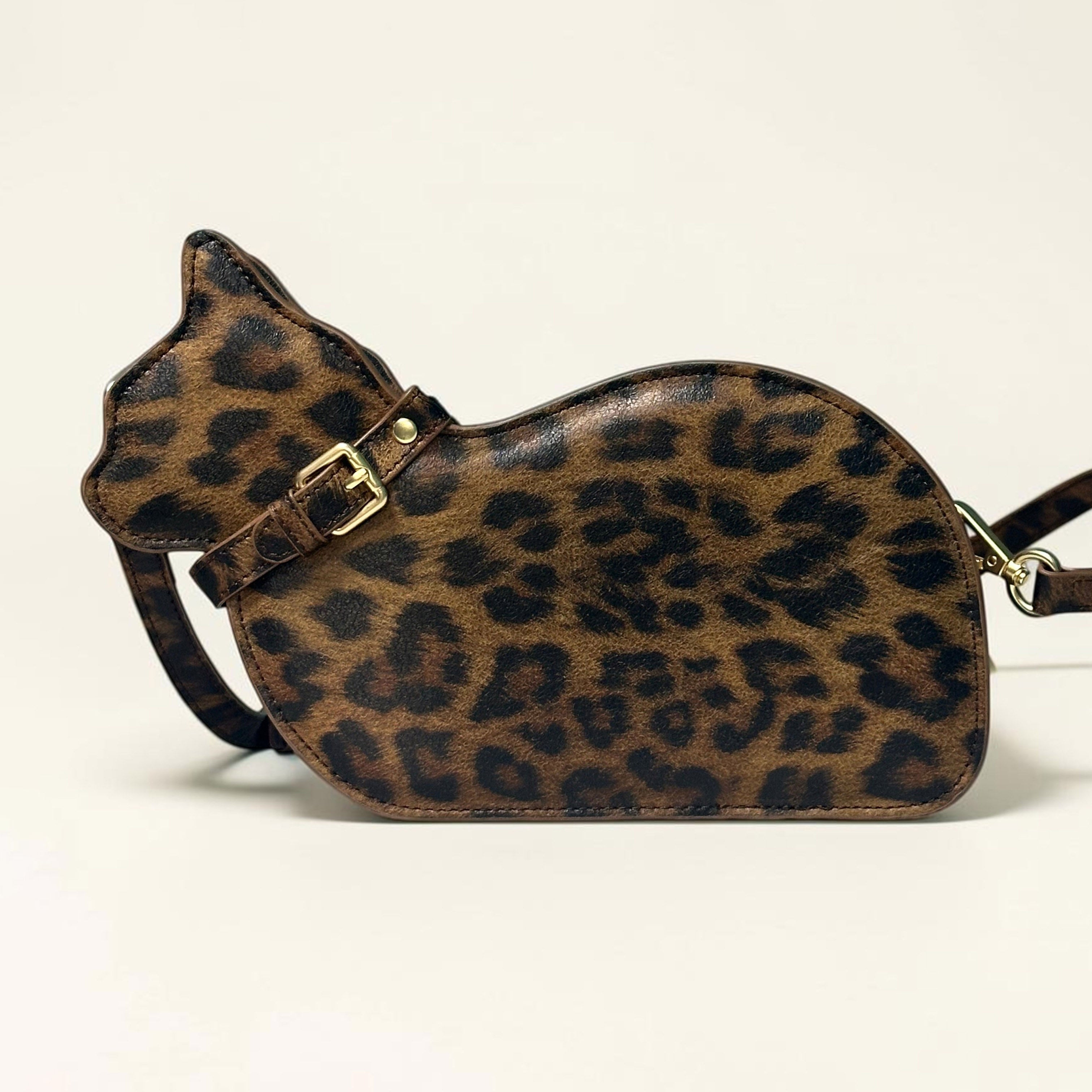 The Sculptural Feline Crossbody | Structured Genuine Leather