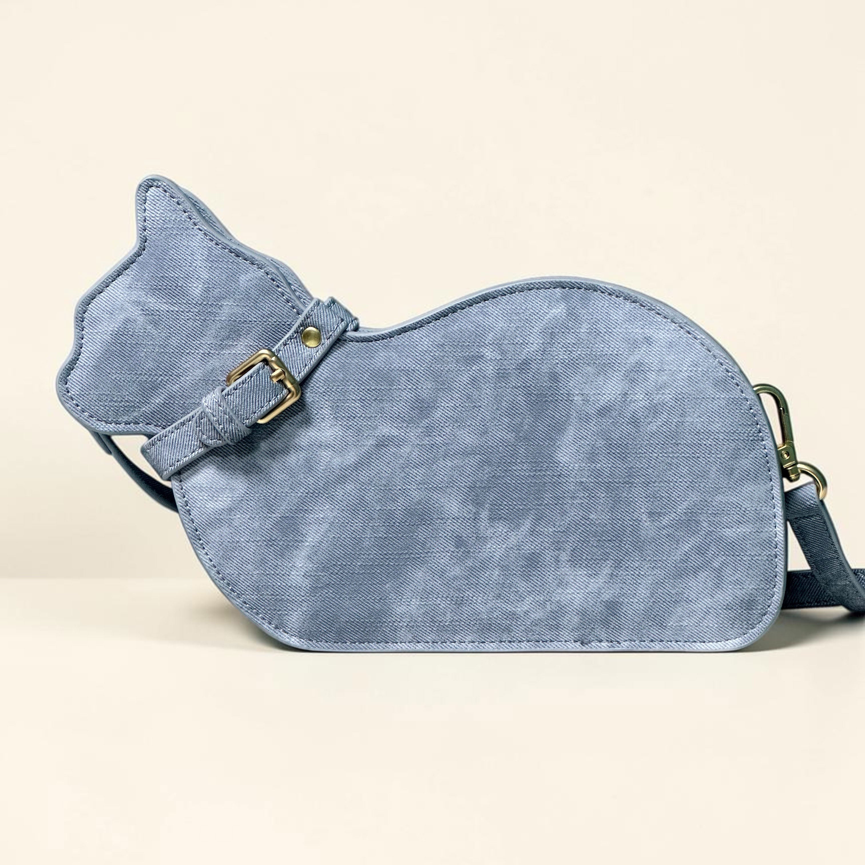 The Sculptural Feline Crossbody | Structured Genuine Leather